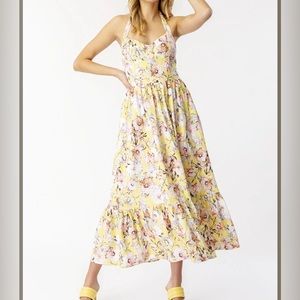 Linen dress | floral Halter Dress